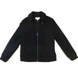 H&M Men’s Black Wool-Blend Bomber Jacket